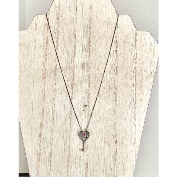 Sterling 18” 925 Silver  “Key to my Heart” Ne klace - Picture 6 of 12